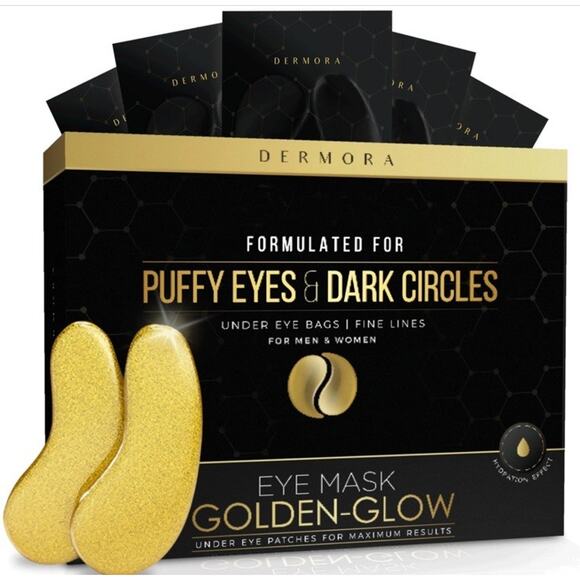 Golden Glow Under Eye Patches for Puffy Eyes & Dark Circles 50ct Skin Care Gift - Picture 1 of 4